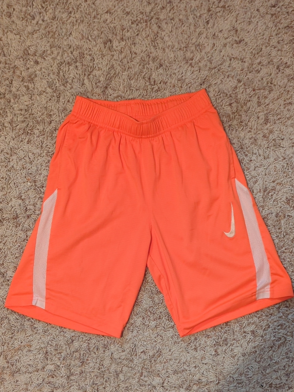 Nike Bright Orange Athletic Shorts with White Accents
